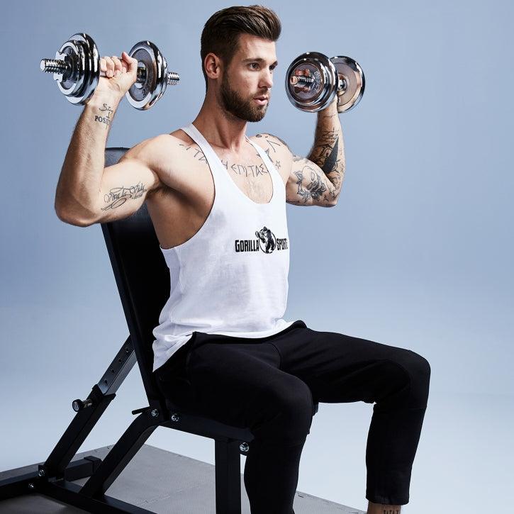 Kurzhantelstangenset 30 mm Chrom 35 cm mit Federverschluss - Gorilla Sports DE