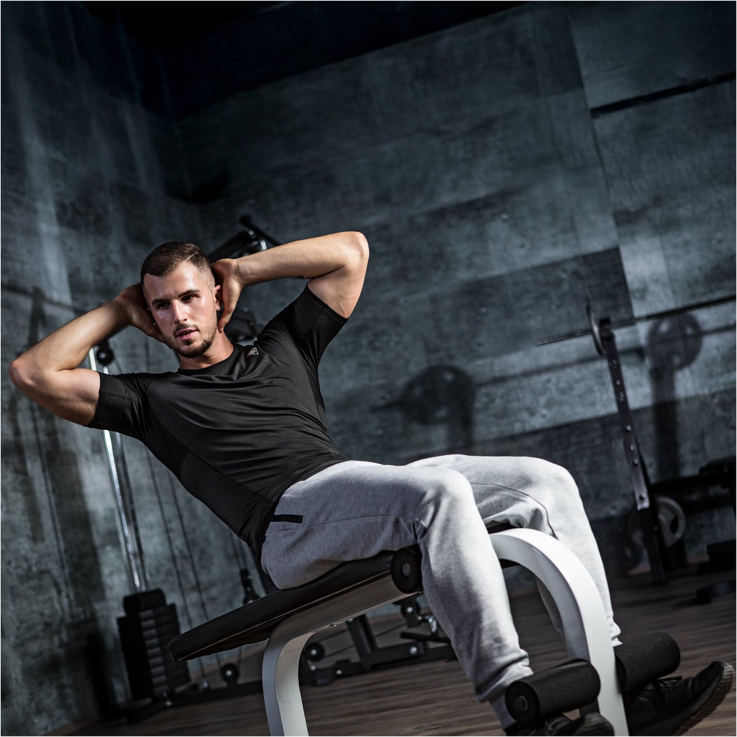 Sit Up Hantelbank Weiss/Schwarz