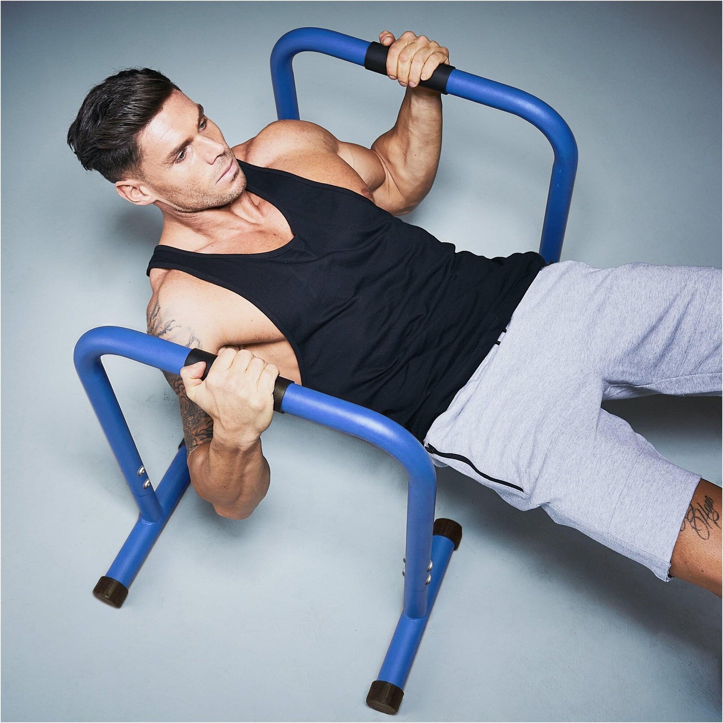 Push-up Stand Bar Parallettes Schwarz/Rot/Blau