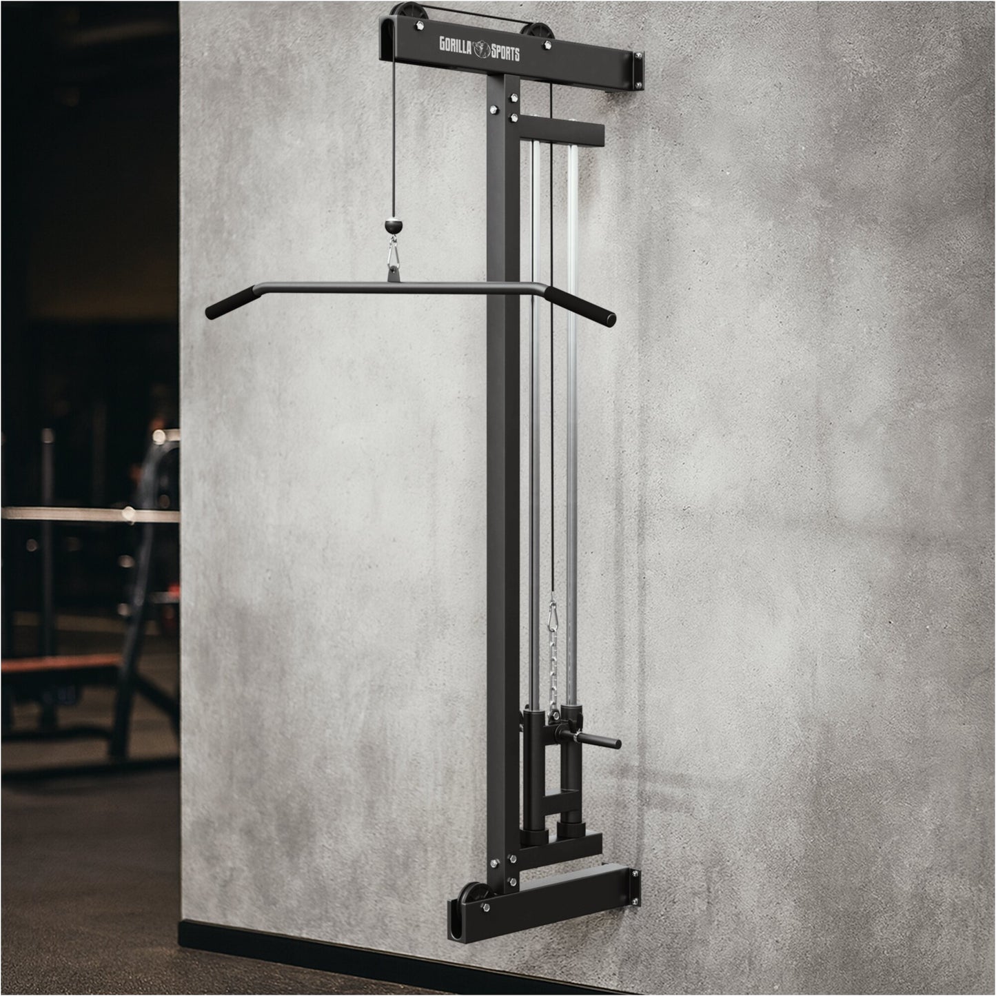 Latzugturm zur Wandbefestigung Schwarz