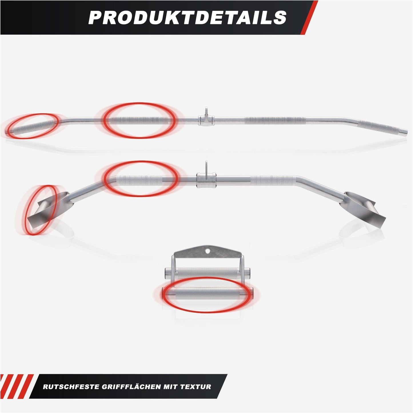 Rudergriff Set Chrom - Gorilla Sports DE