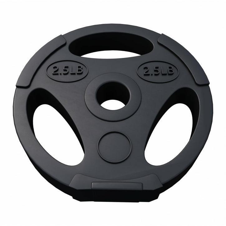 Hantelscheibe Kunststoff Gripper - Ø 1"/25 mm, Kunststoff, mit Zement gefüllt, Einzelgewichte 2,5 - 35 Pfund - Gorilla Sports DE