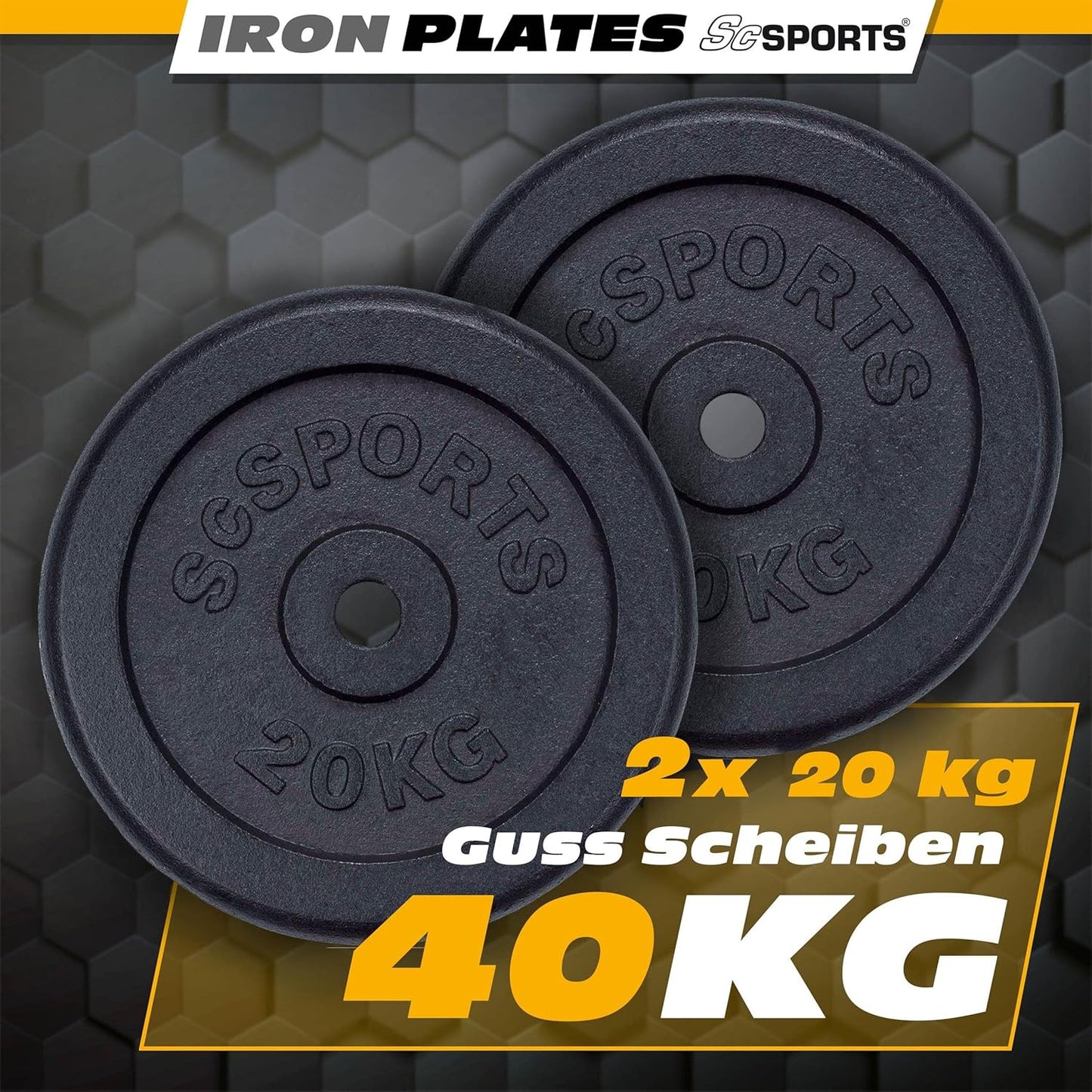 Hantelscheiben Set Gusseisen 40 - 120 kg