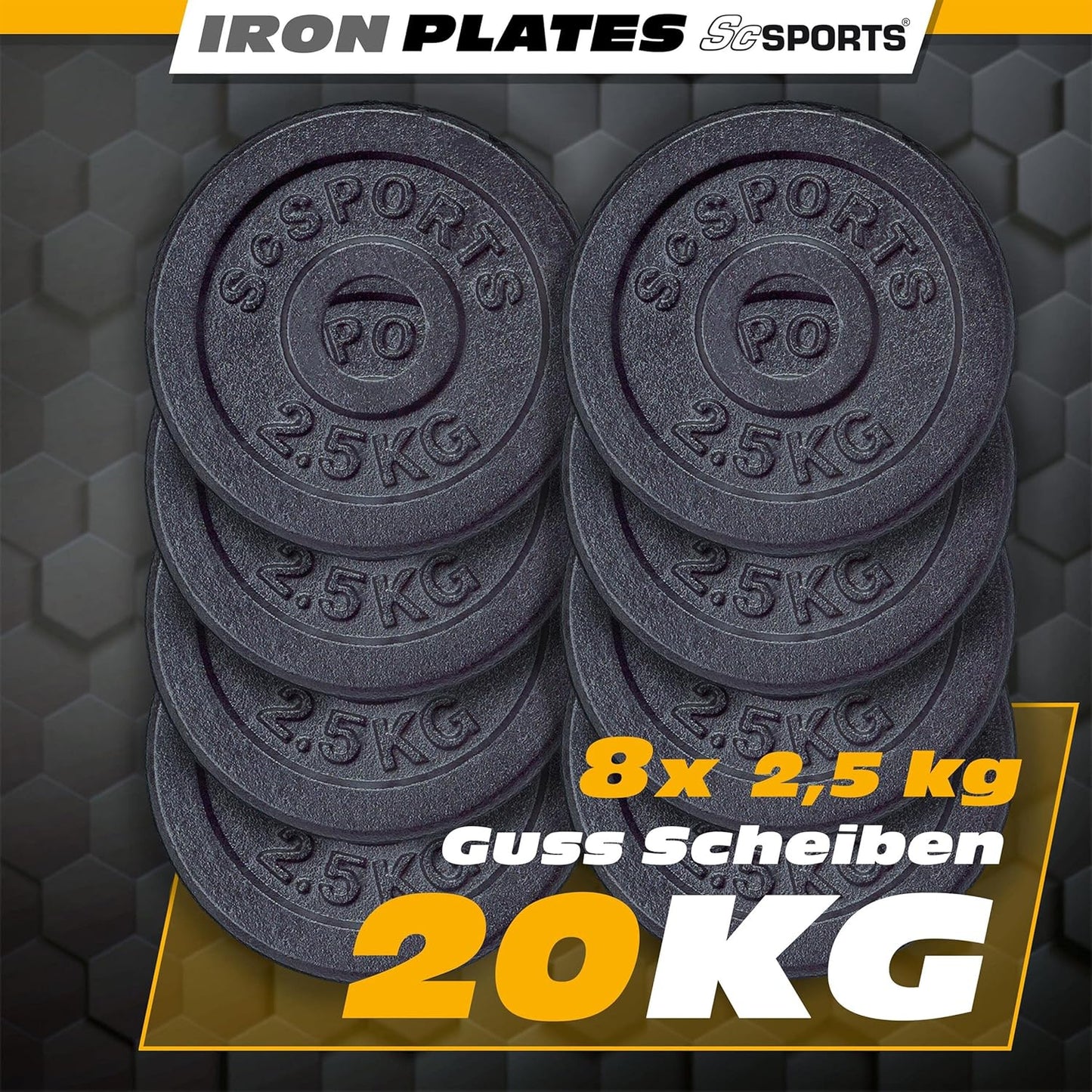 Hantelscheiben Set Gusseisen 2 - 20 kg