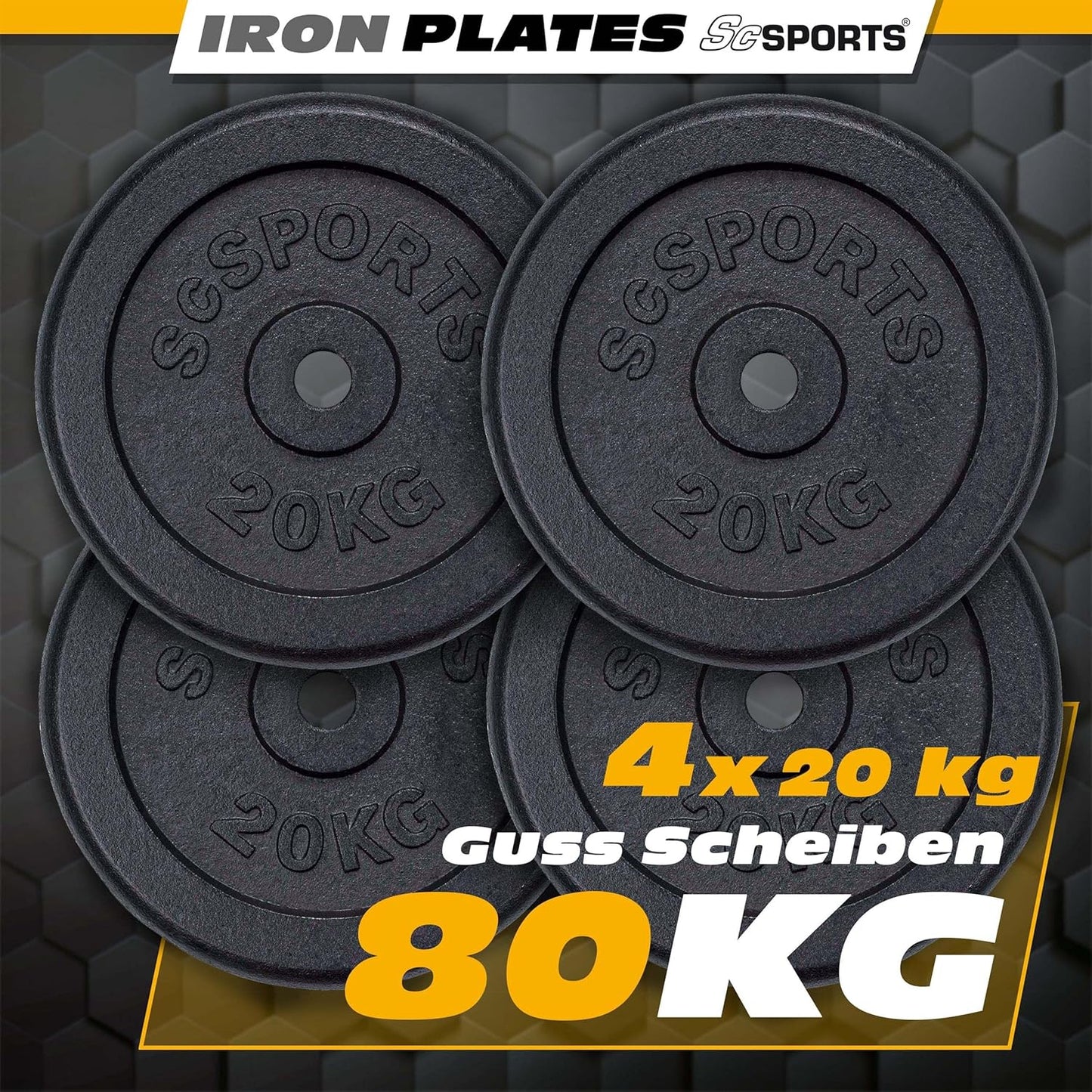 Hantelscheiben Set Gusseisen 40 - 120 kg