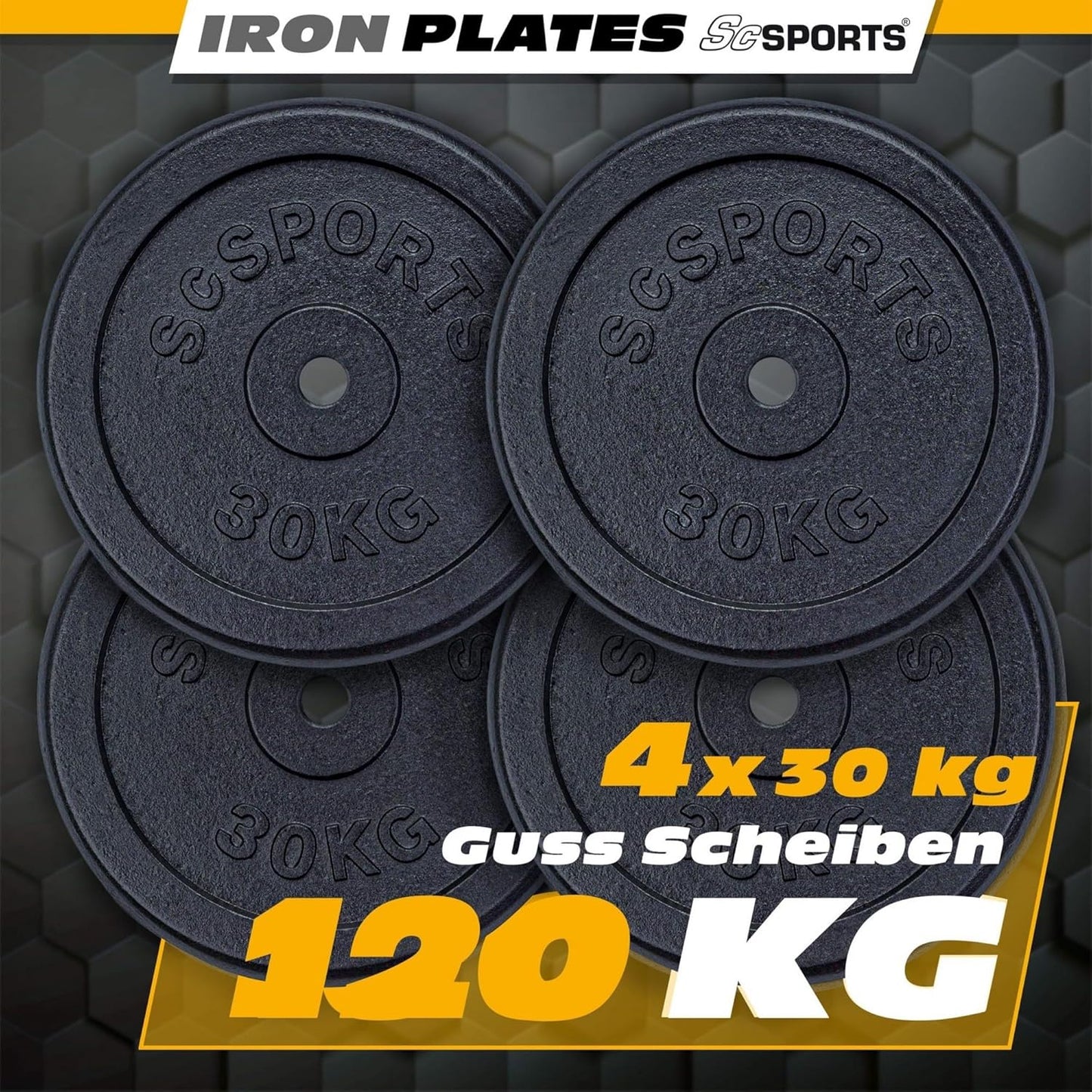 Hantelscheiben Set Gusseisen 40 - 120 kg