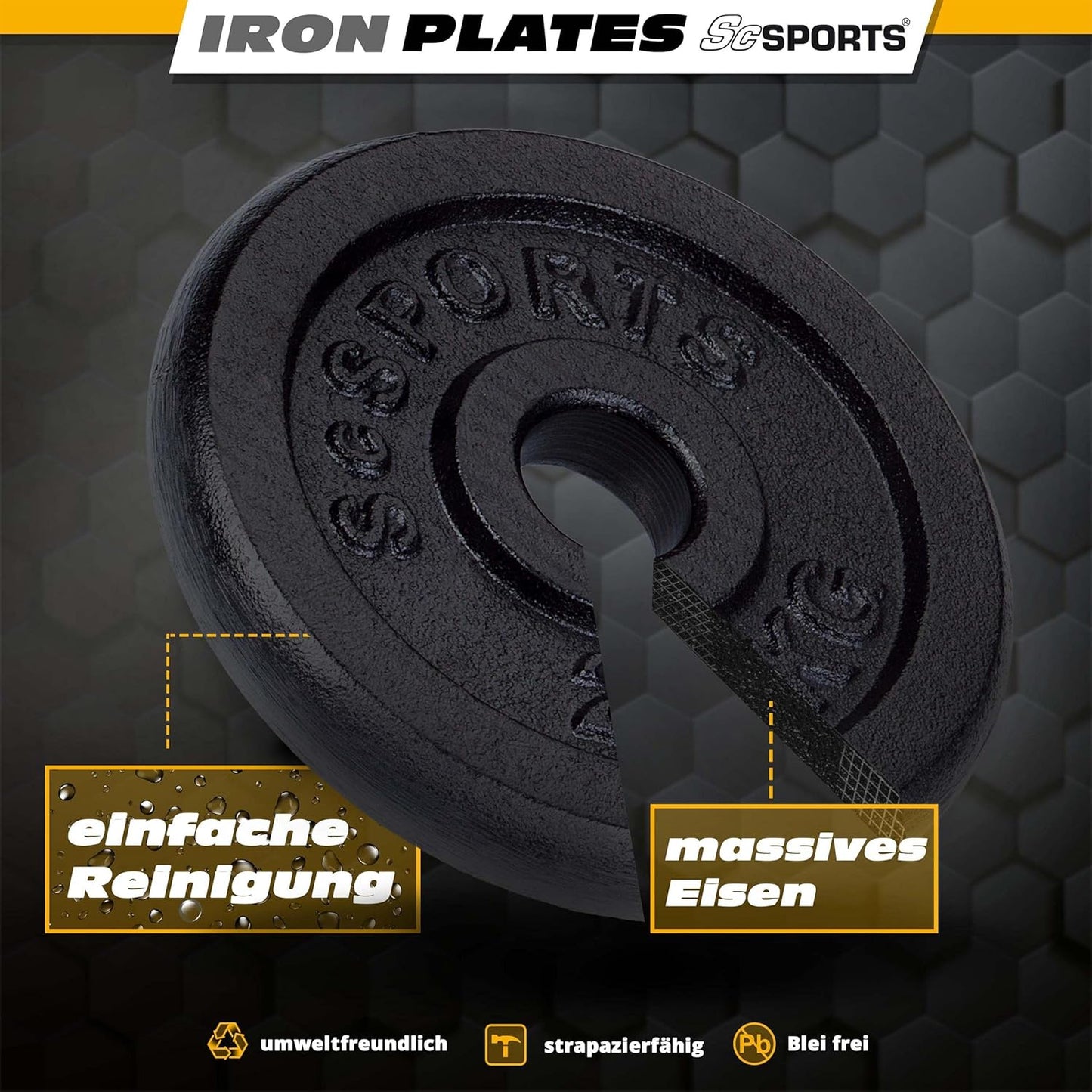 Hantelscheiben Set Gusseisen 2 - 20 kg