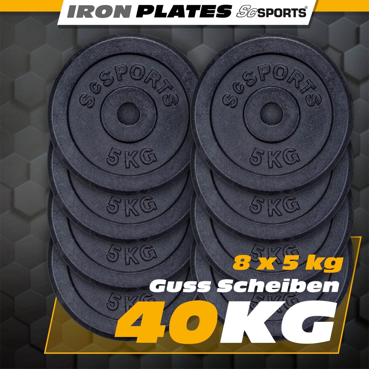 Hantelscheiben Set Gusseisen 10 - 40 kg