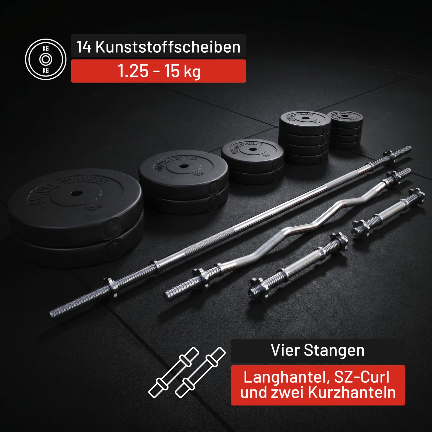 Hantelset Kunststoff 100 kg