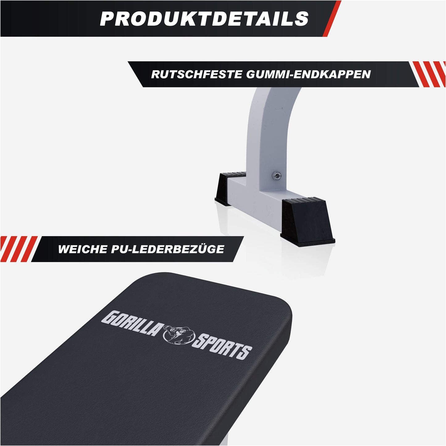 Flachbank Weiß/Schwarz