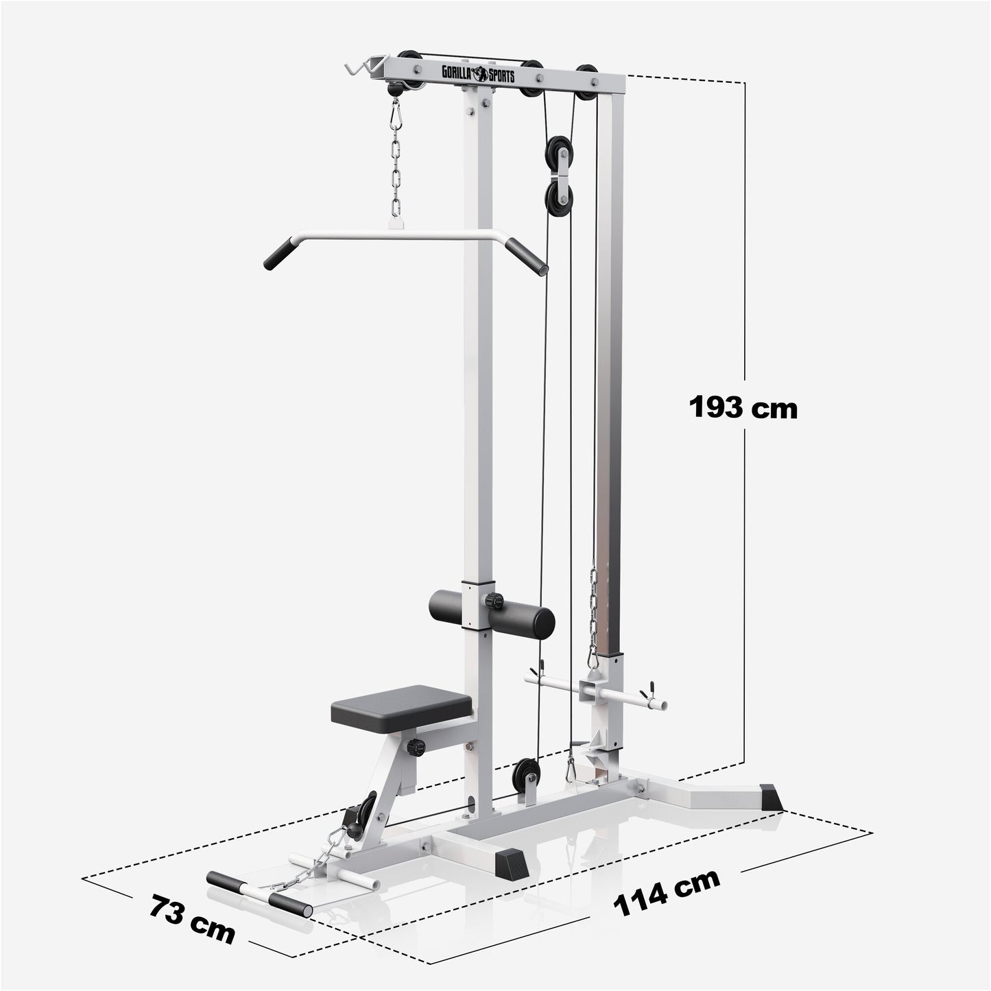 Latzugstation in Weiß/Schwarz