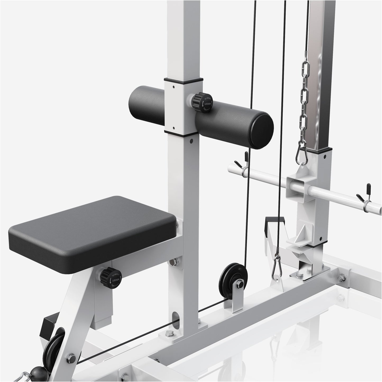 Latzugstation in Weiß/Schwarz