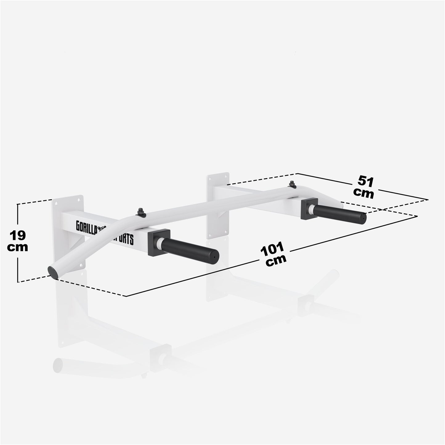 Klimmzugstange Wandbefestigung in Schwarz und Weiß