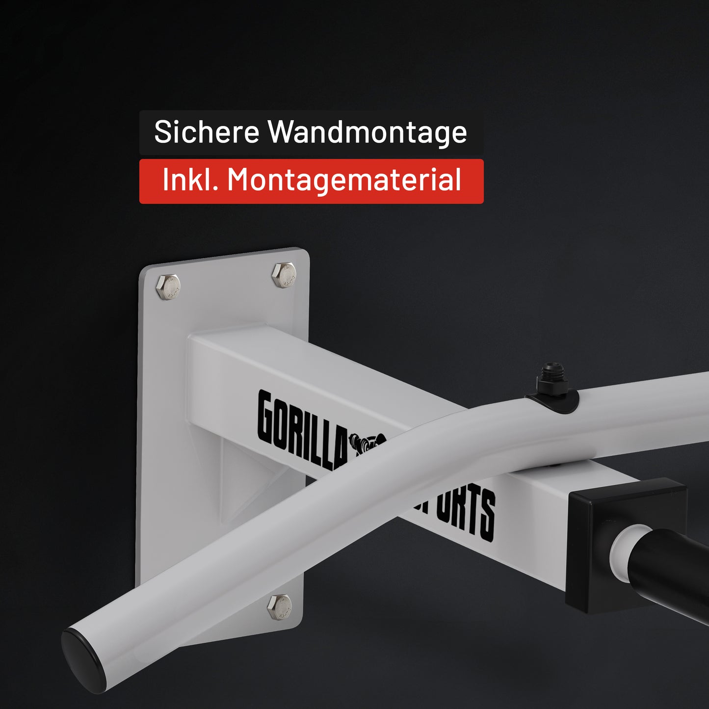 Klimmzugstange Wandbefestigung in Schwarz und Weiß