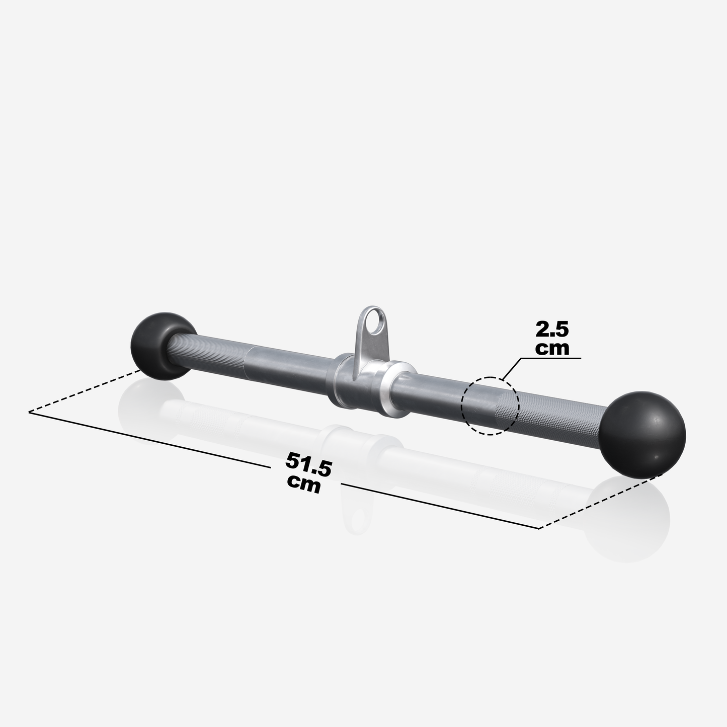 Trizeps-/Bizeps Stange aus Chrom mit Gummi-Ballen - Gorilla Sports DE