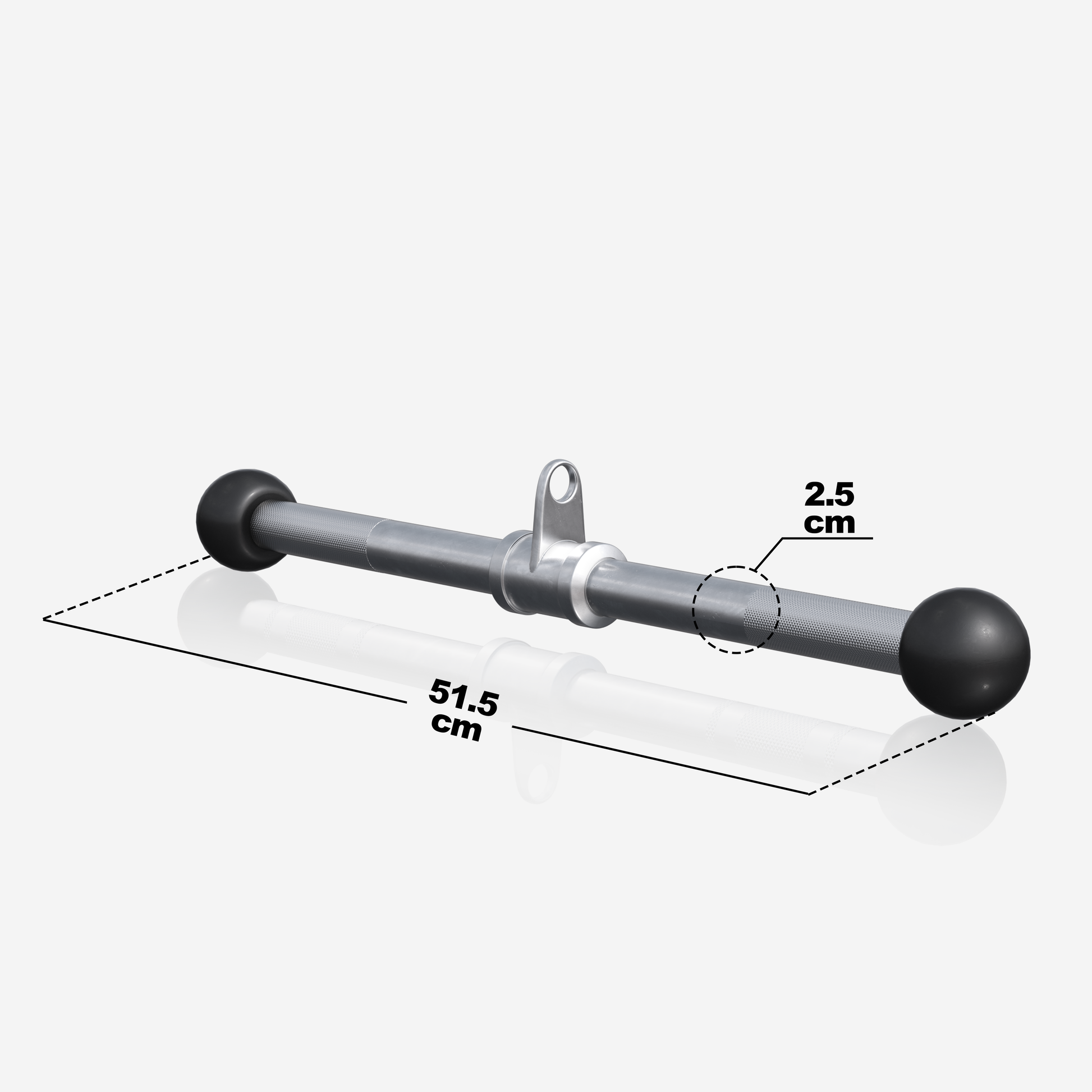 Trizeps-/Bizeps Stange aus Chrom mit Gummi-Ballen - Gorilla Sports DE
