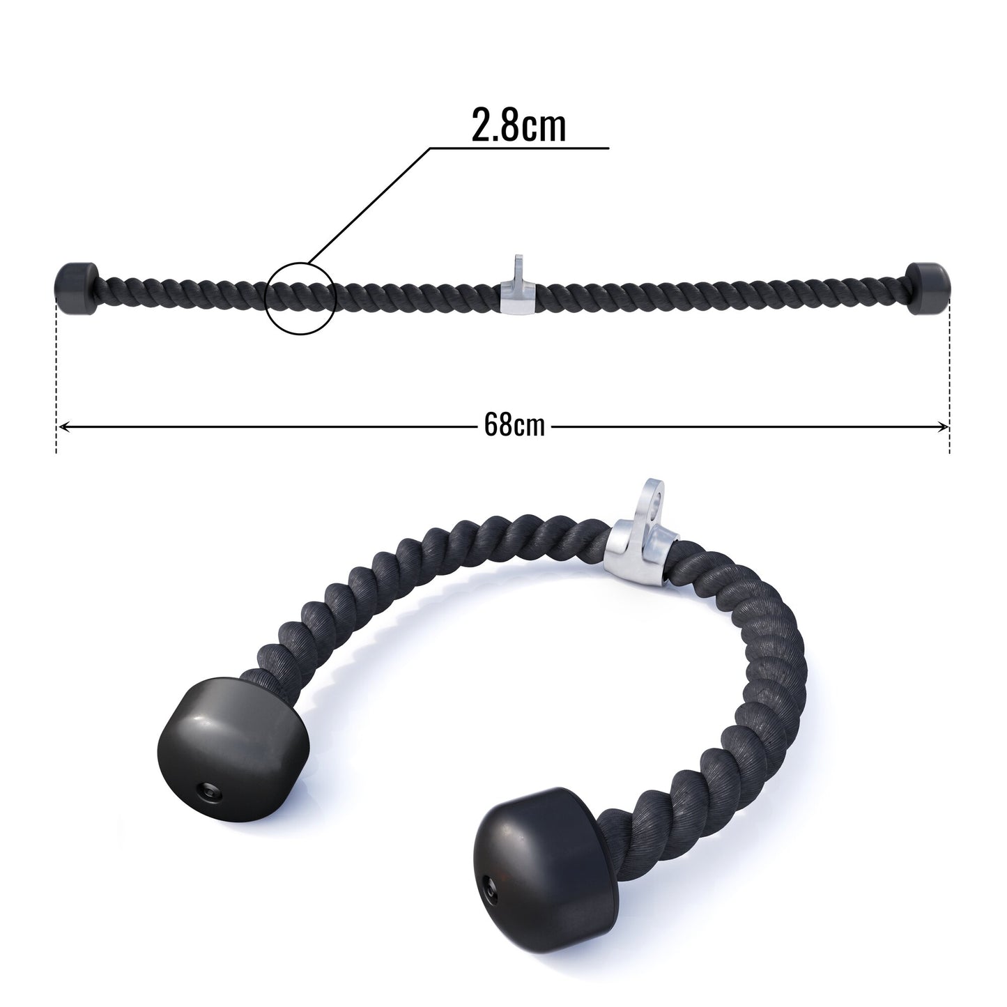 Nylon Tau inklusive Drehgelenk aus Chrom
