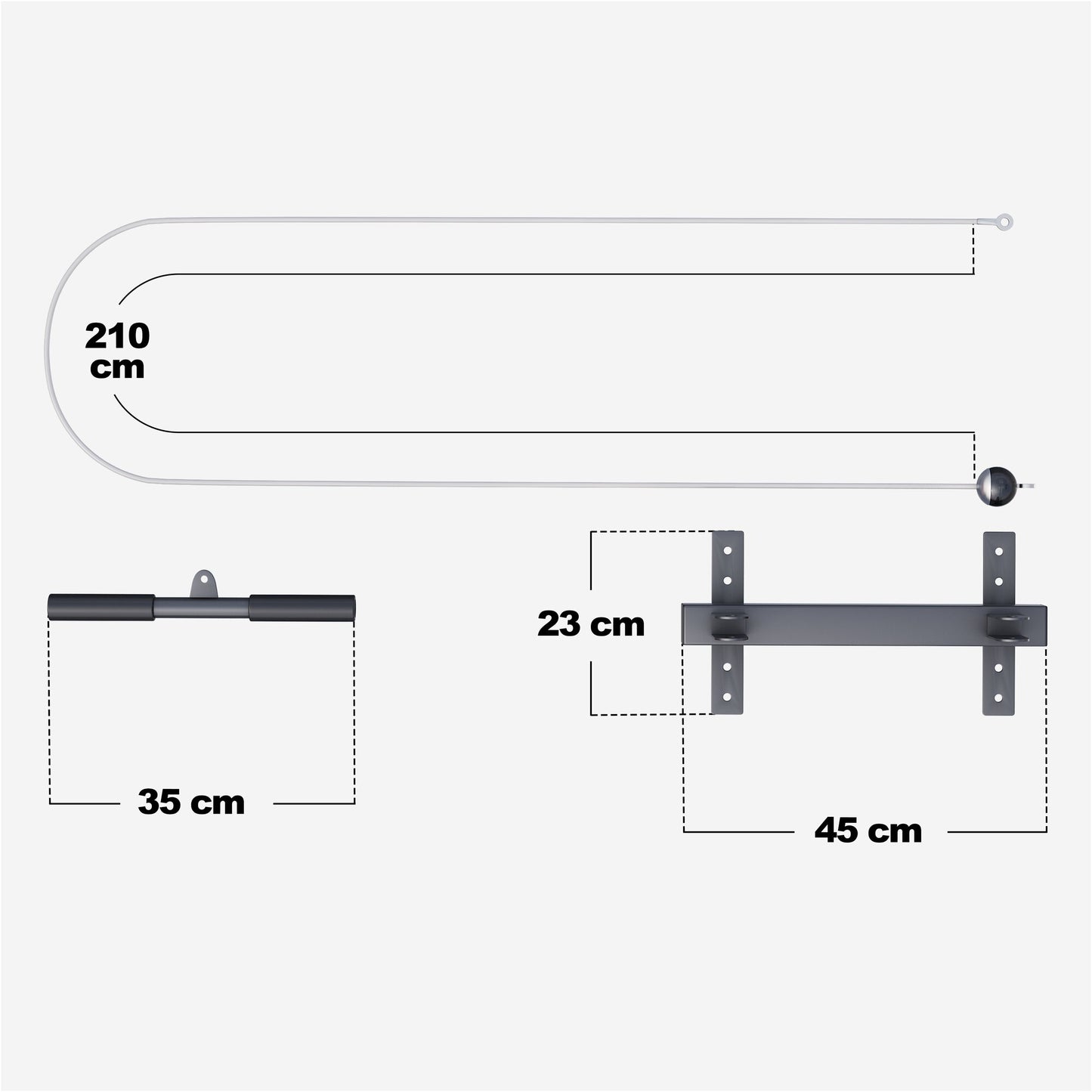 Latzugturm Kabelzug Deckenbefestigung Schwarz