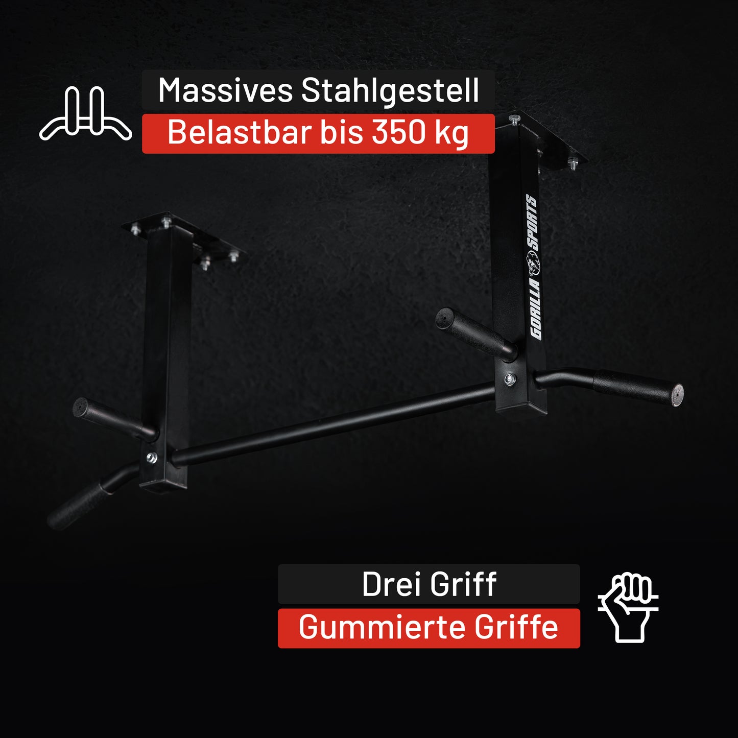 Klimmzugstange für die Decke in Schwarz und Weiß