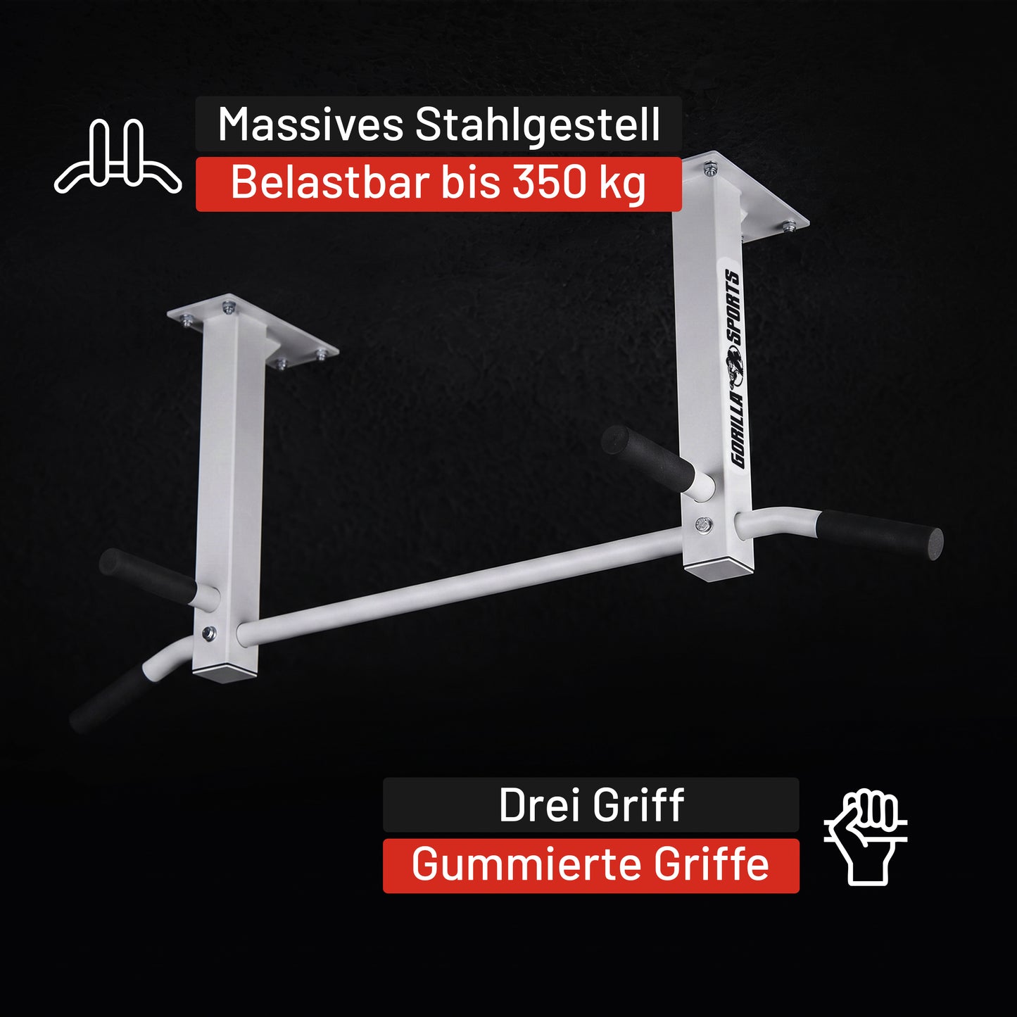 Klimmzugstange für die Decke in Schwarz und Weiß