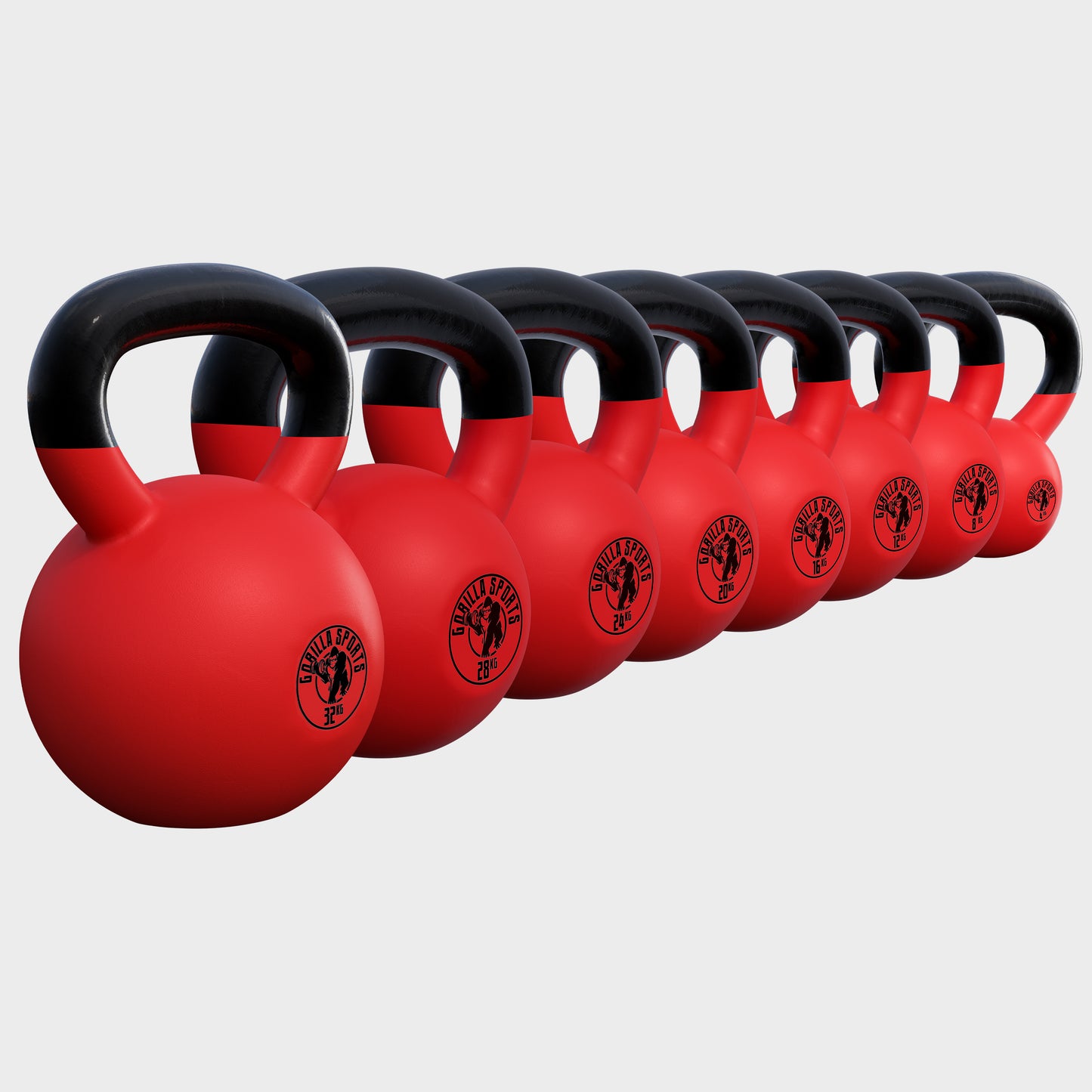 Kettlebell Gusseisen Neopren rot 2 - 32 kg