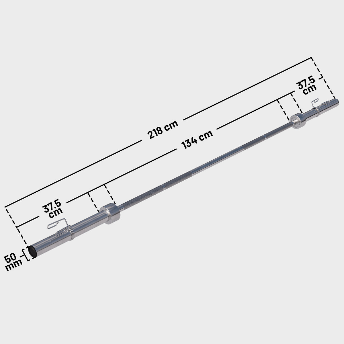 Langhantel Olympia 218 cm mit Verschlüssen