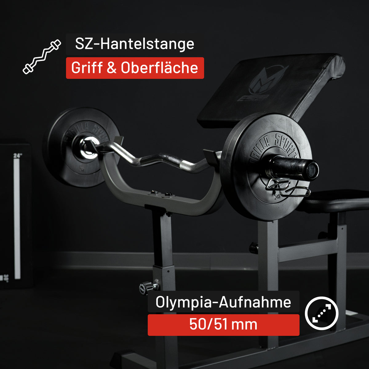SZ-Hantelstange Olympia 120 cm mit Verschlüssen