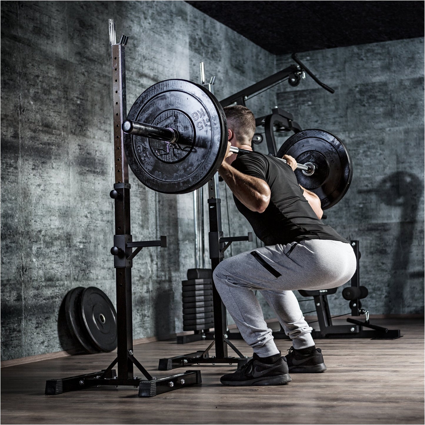 Squat Rack Hantelständer Set inkl, Curlset Kunststoff 35 kg