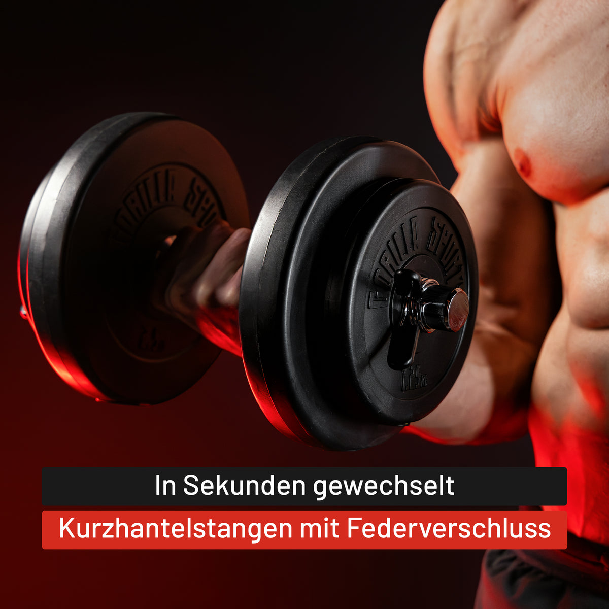 Kurzhantel 2er Set 35 cm mit Federverschlüssen