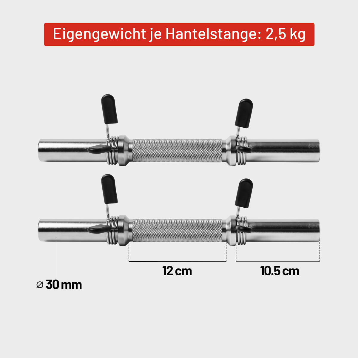 Kurzhantel 2er Set 35 cm mit Federverschlüssen