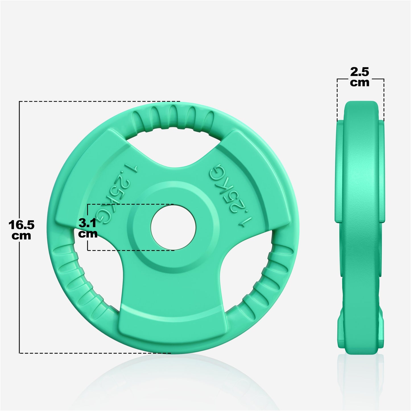 Hantelscheibe 30/31 mm Gummi Gripper 1,25-25 KG