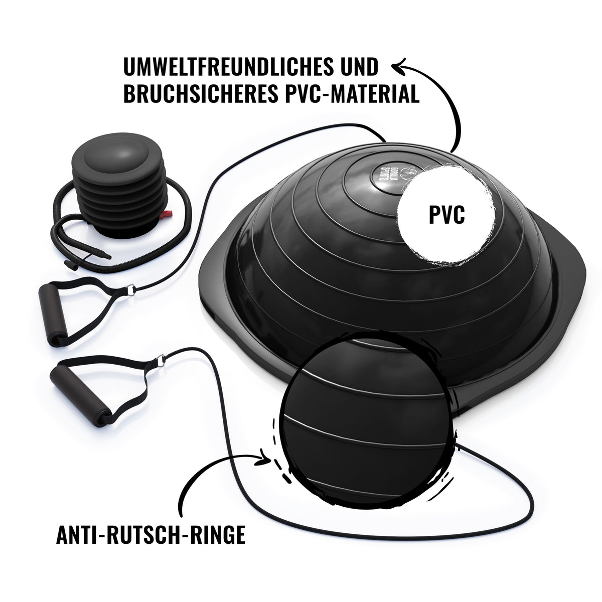 Balance Ball mit Widerstandsbändern