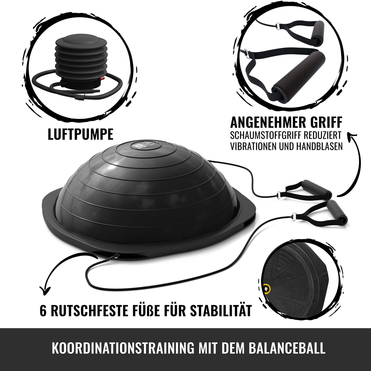 Balance Ball mit Widerstandsbändern