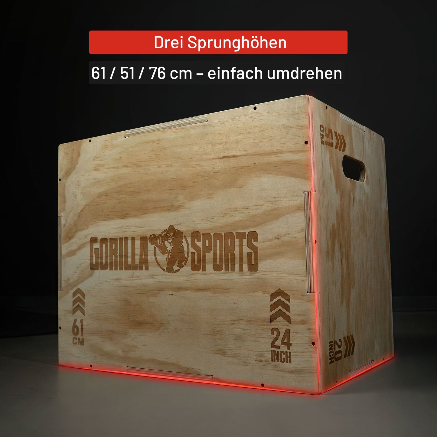 Plyo Box aus Holz 61 x 51 x 76 cm