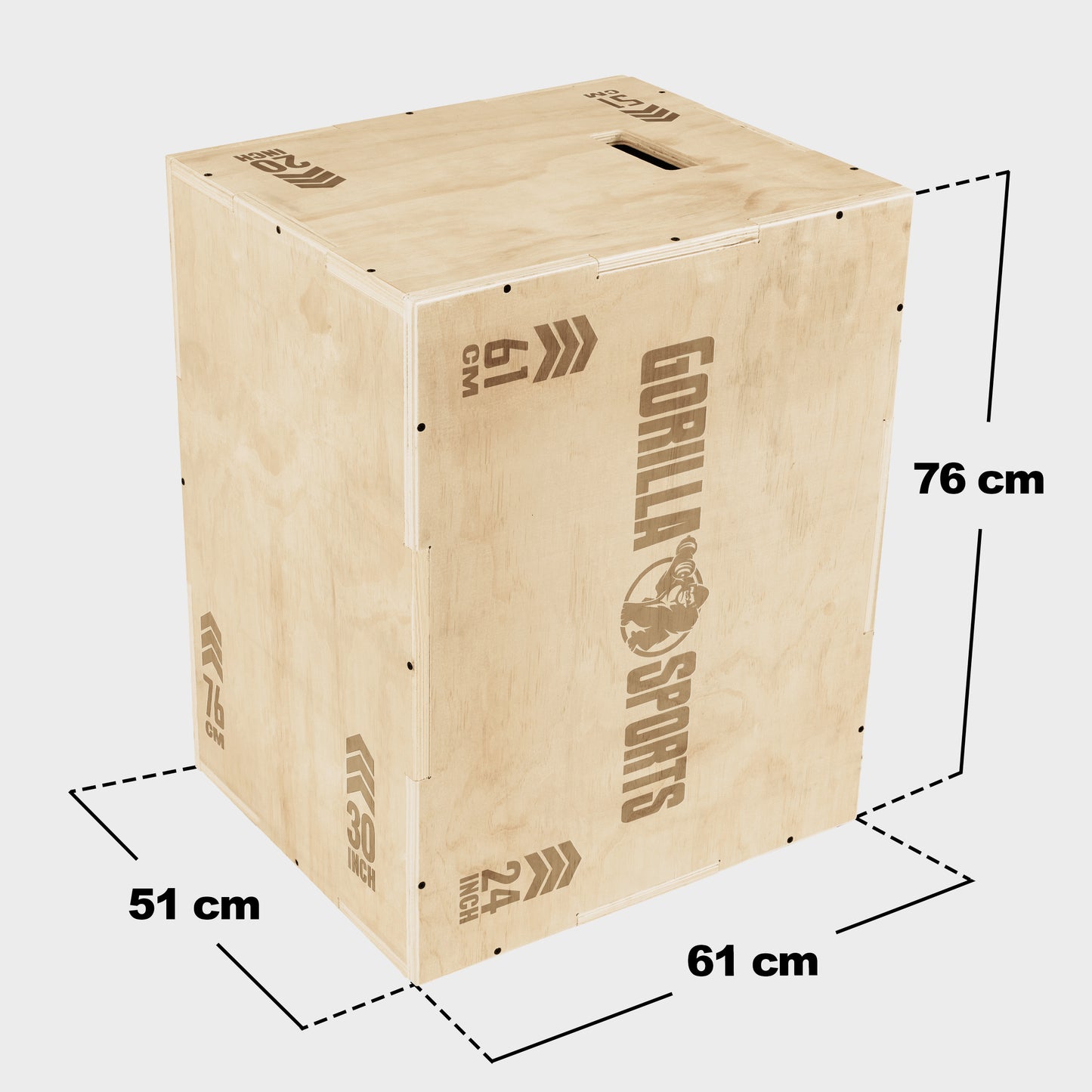 Plyo Box aus Holz 61 x 51 x 76 cm