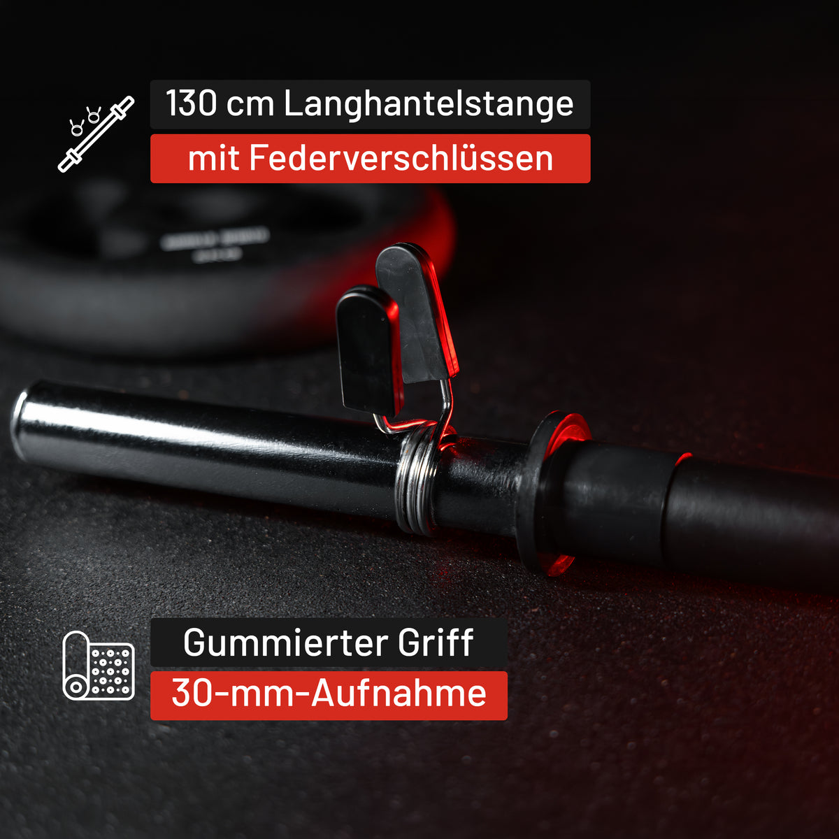 Langhantel Aerobic 130 cm mit Federverschlüssen