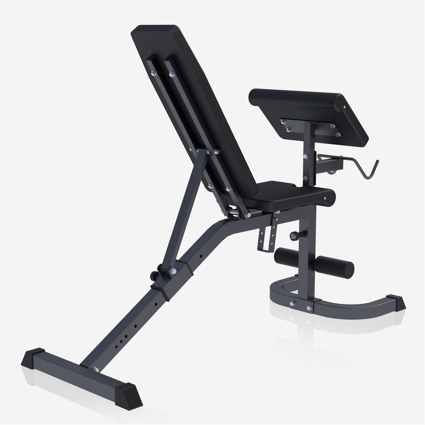 Verstellbare Schrägbank mit Curlpult Weiß/Schwarz
