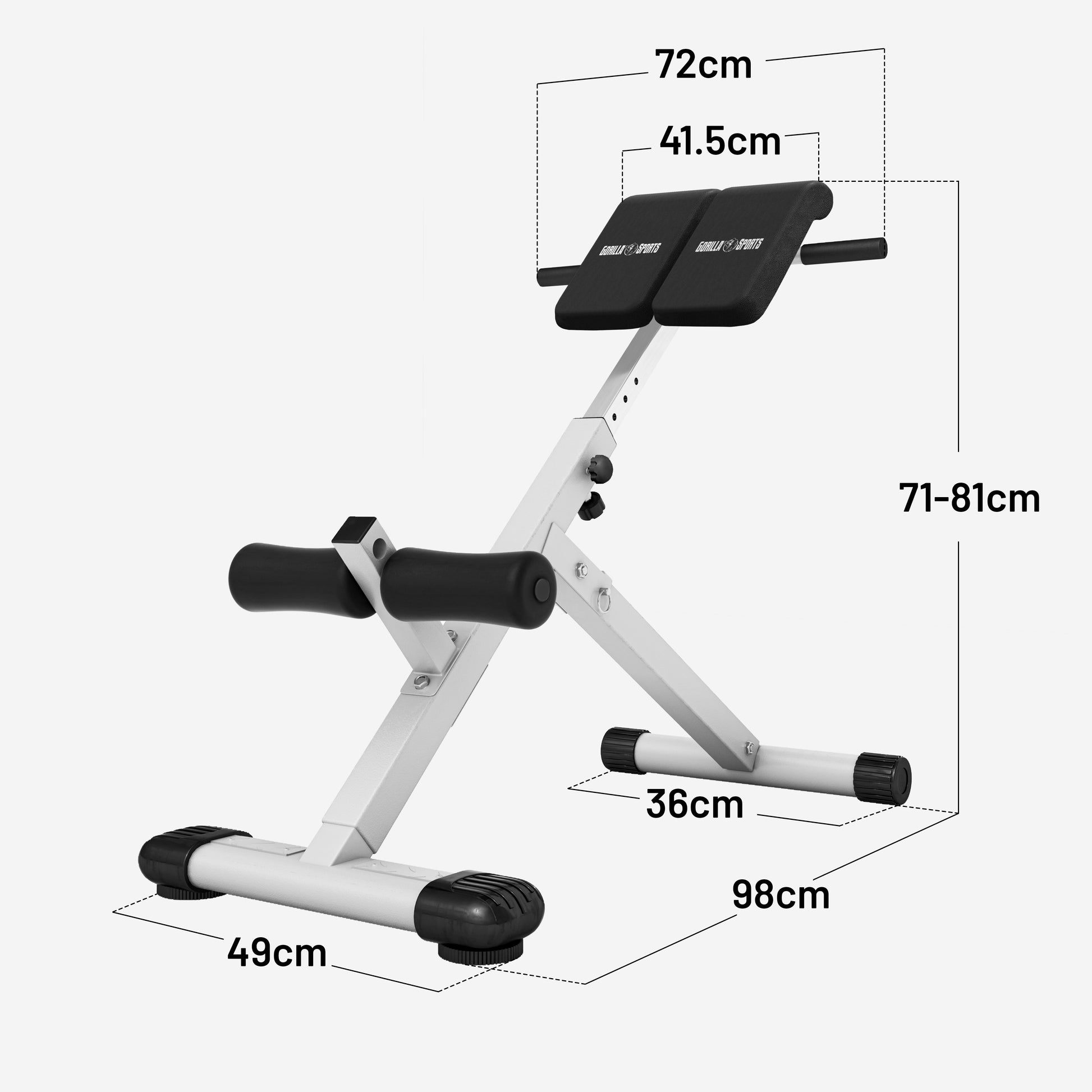 Hyperextension Bauch- /Rückentrainer klappbar - Gorilla Sports DE