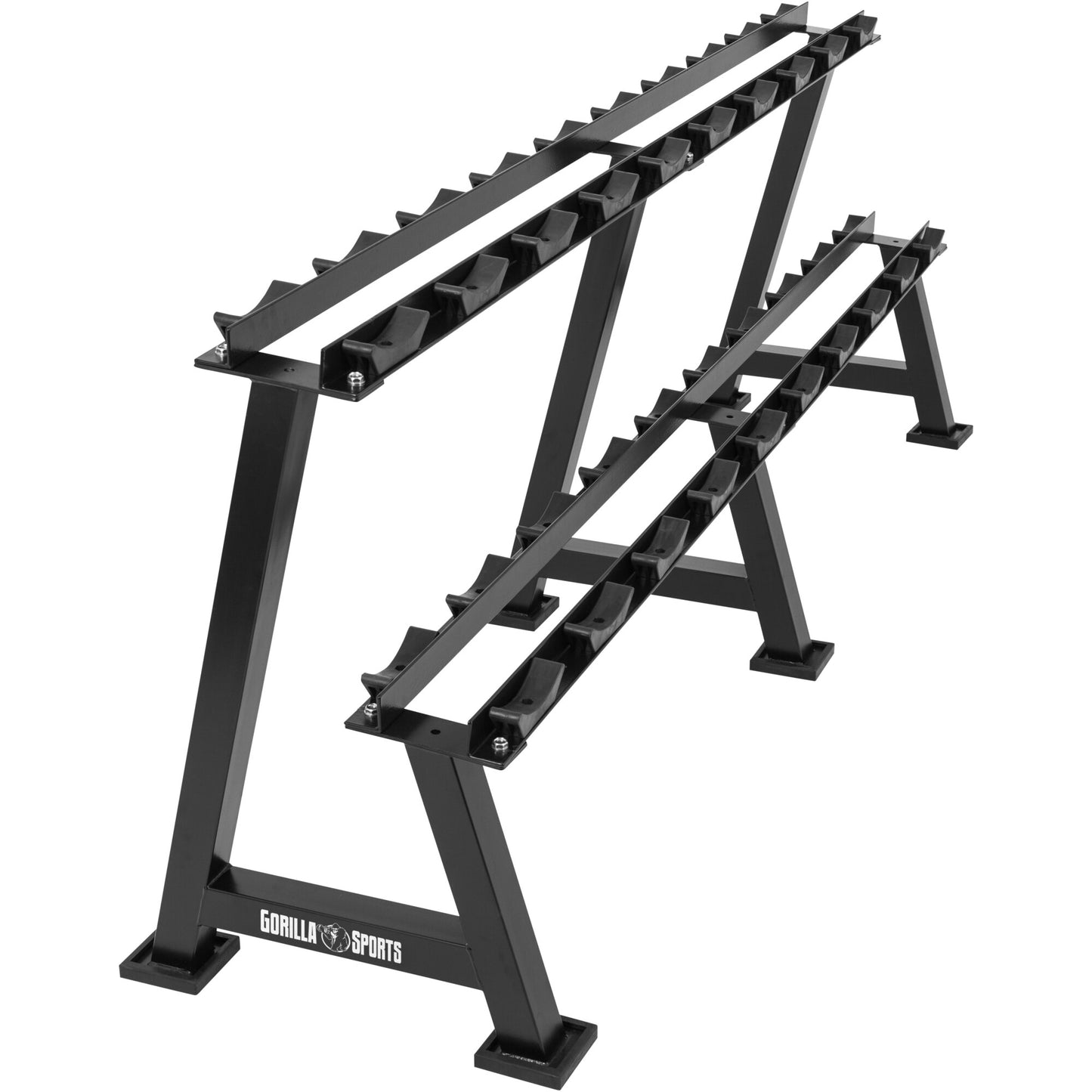 Kurzhantelablage in Schwarz - Gorilla Sports DE