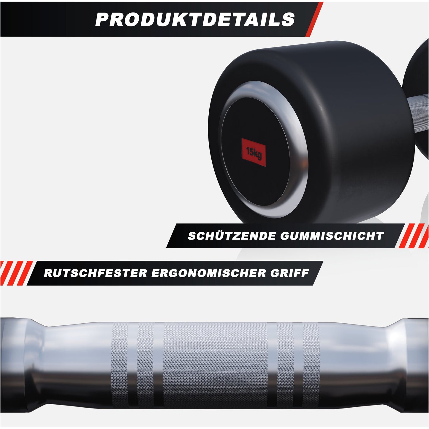 Kurzhantel Profi Gummi 2,5-50 KG