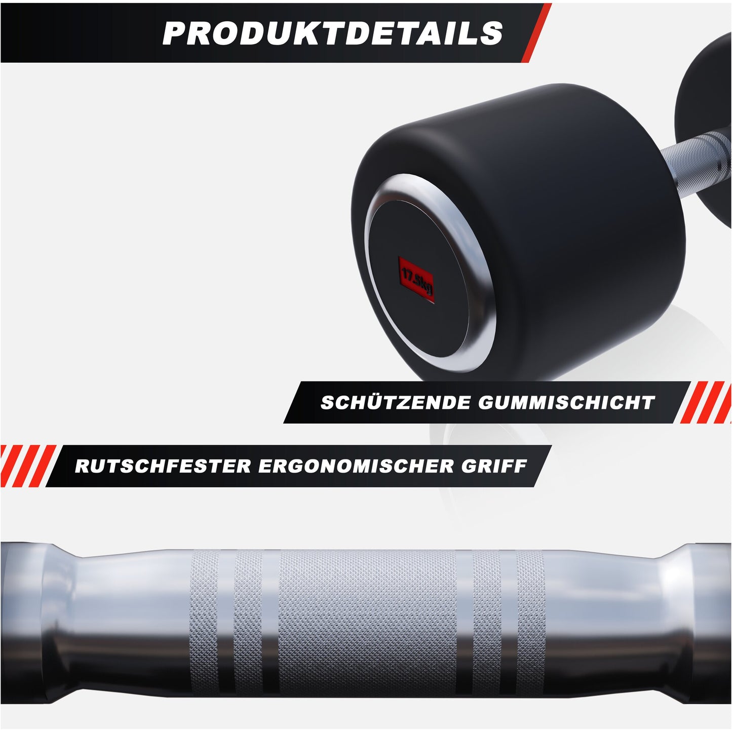 Kurzhantel Profi Gummi 2,5-50 KG