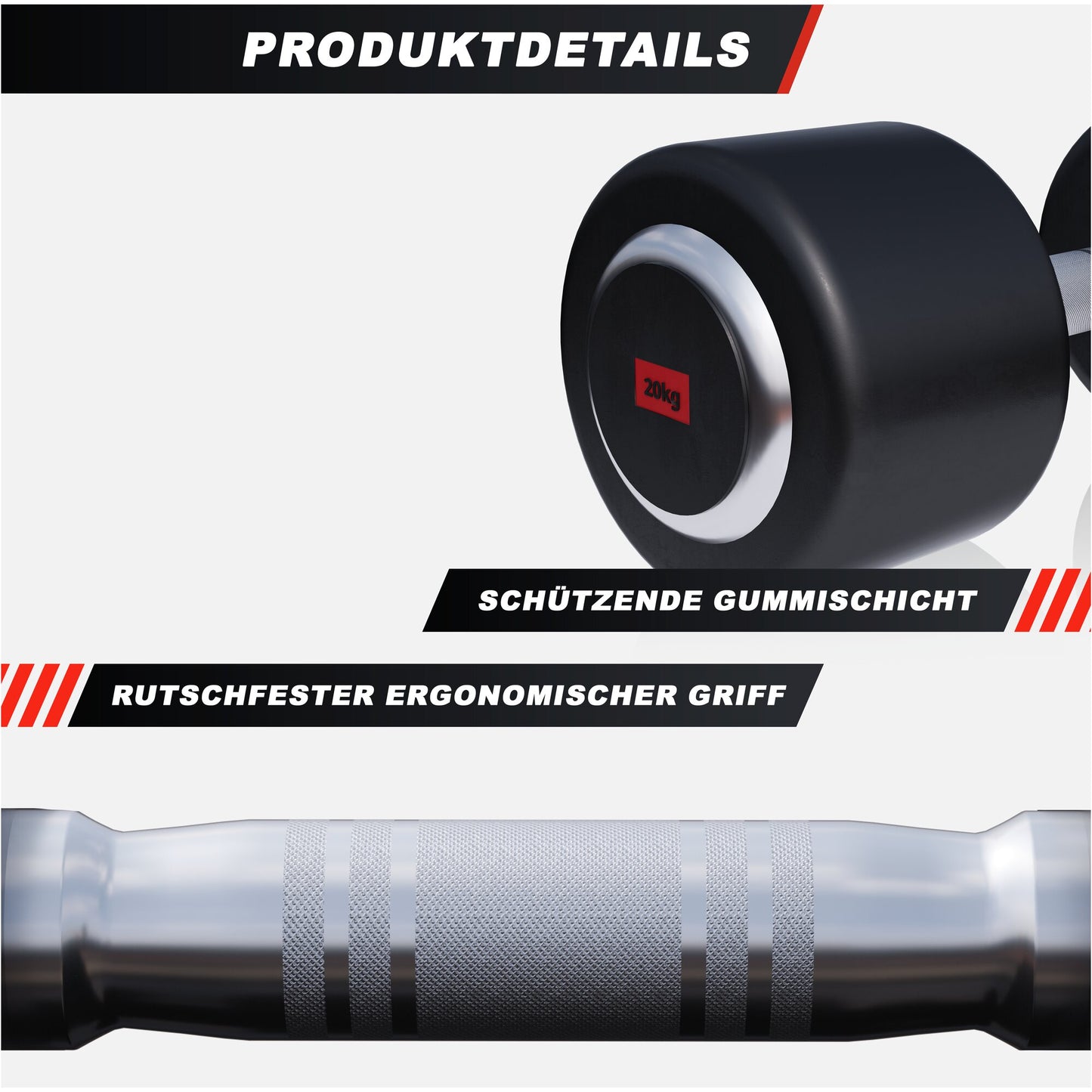 Kurzhantel Profi Gummi 2,5-50 KG