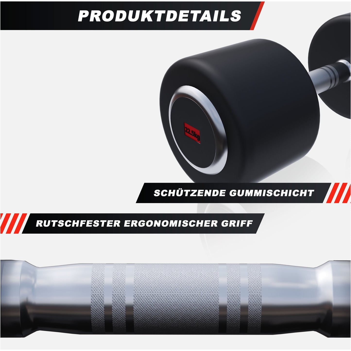 Kurzhantel Profi Gummi 2,5-50 KG