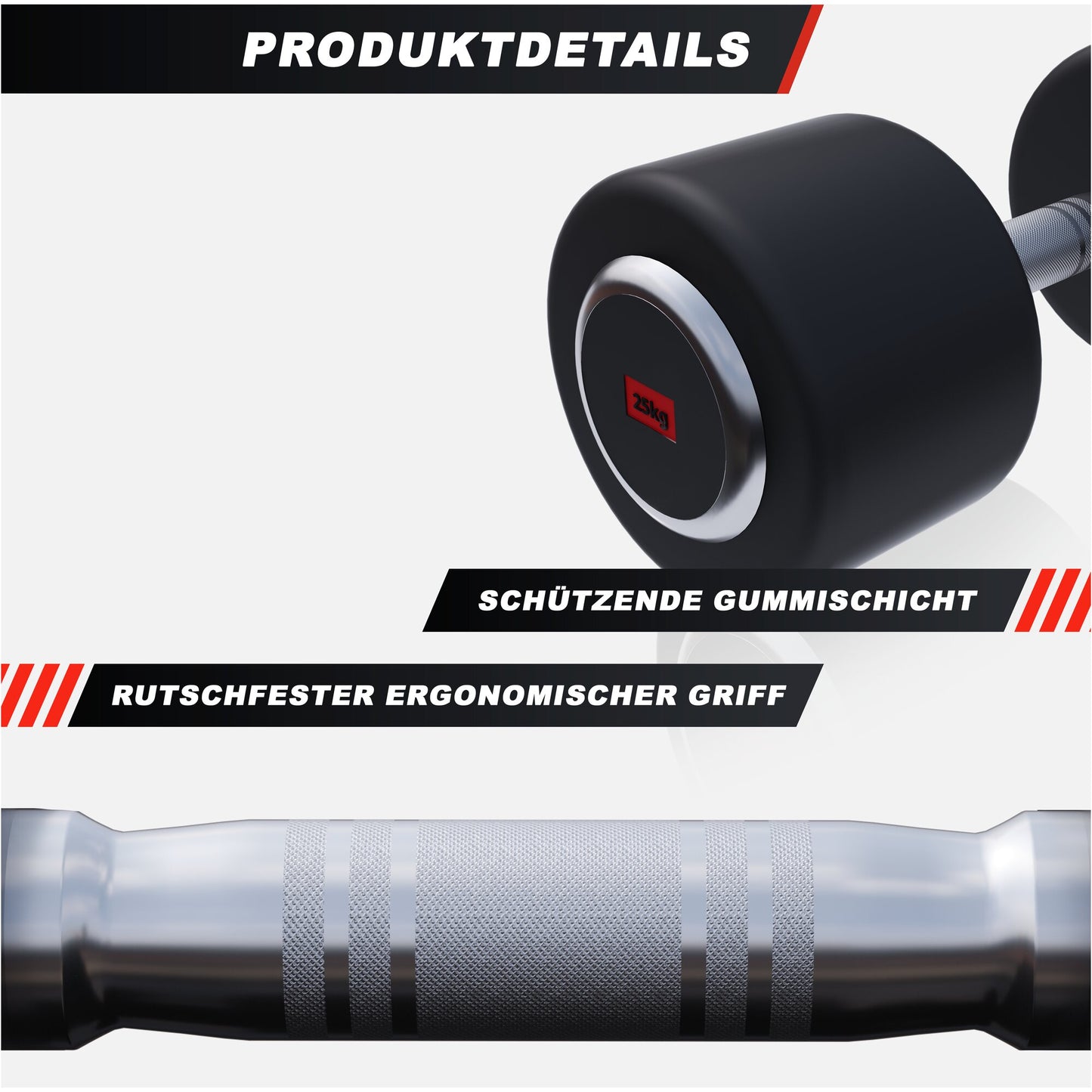 Kurzhantel Profi Gummi 2,5-50 KG