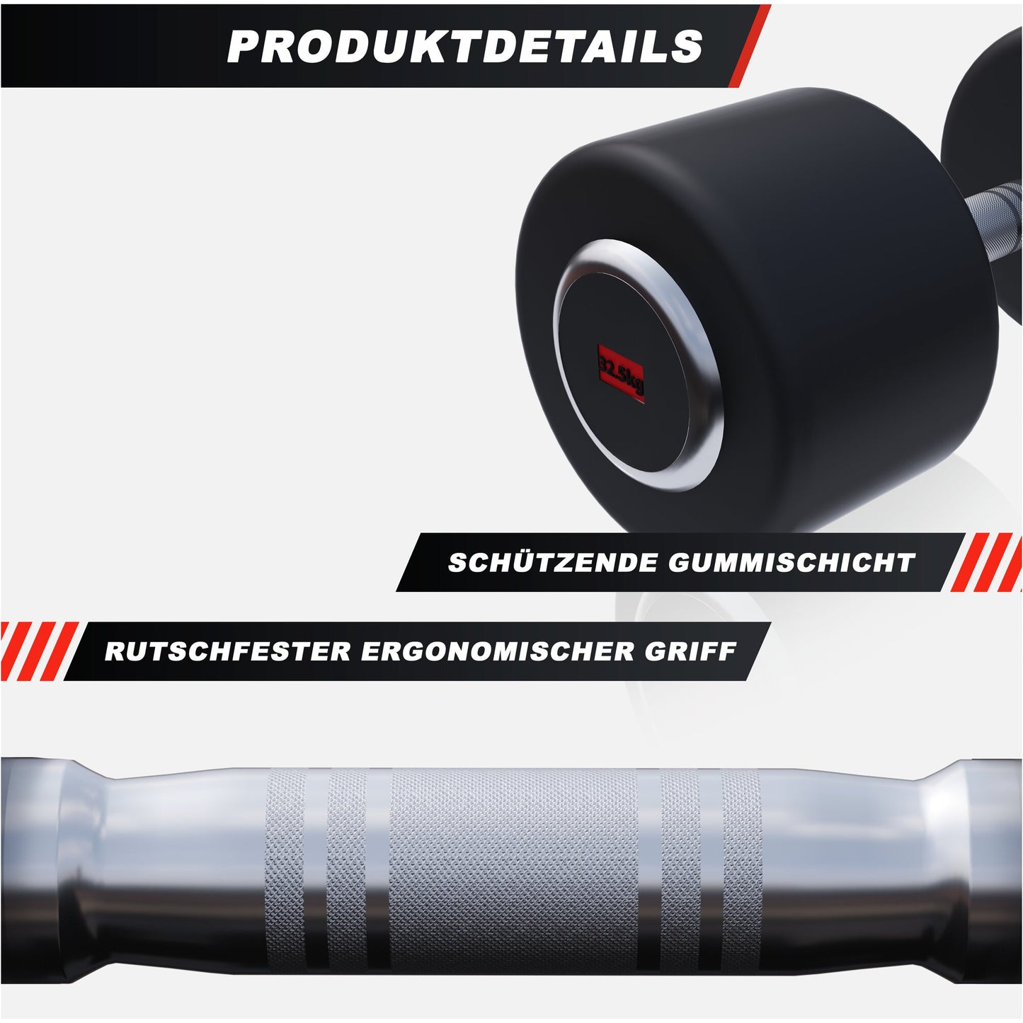 Kurzhantel Profi Gummi 2,5-50 KG