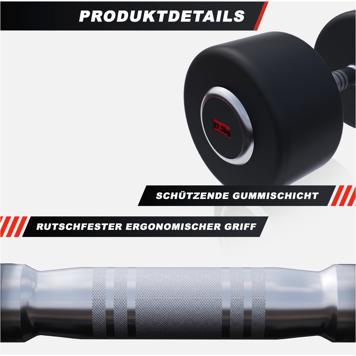 Kurzhantel Profi Gummi 2,5-50 KG