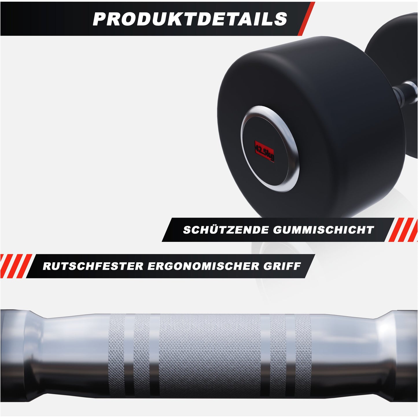 Kurzhantel Profi Gummi 2,5-50 KG