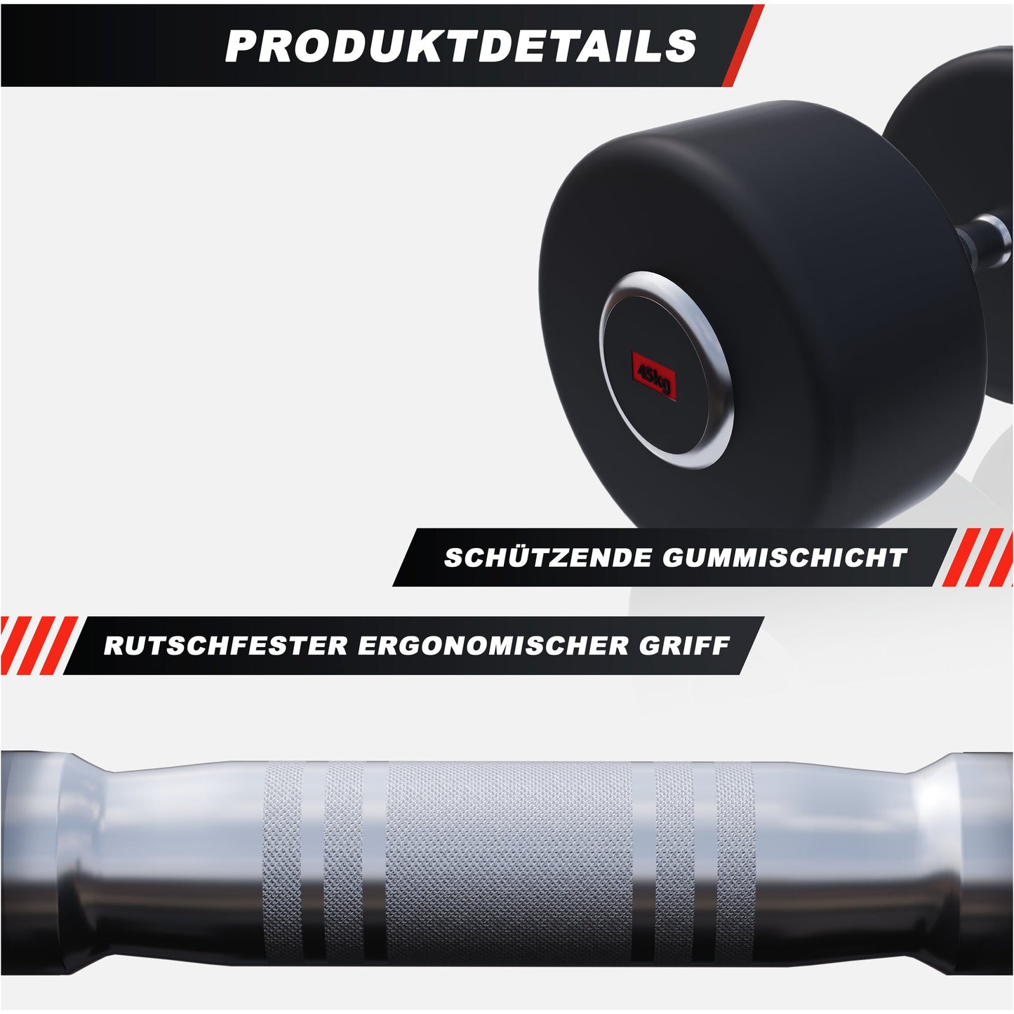 Kurzhantel Profi Gummi 2,5-50 KG