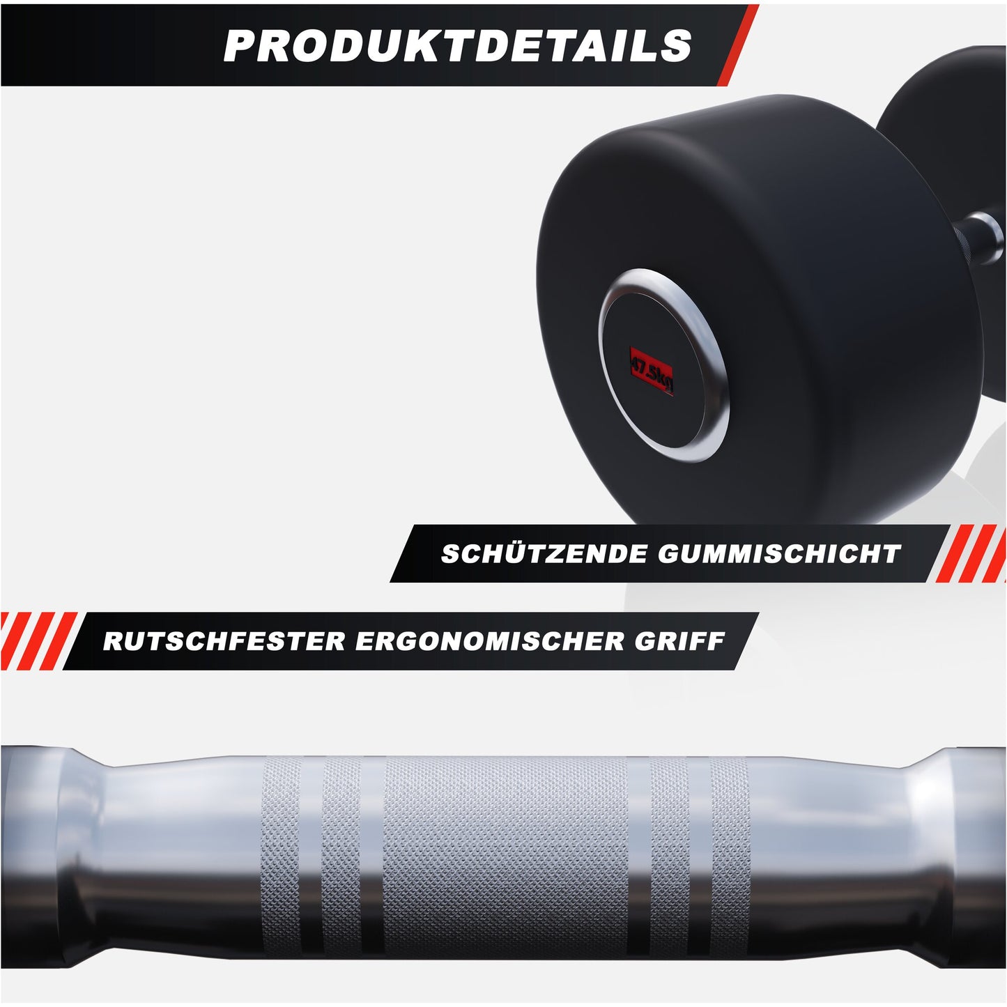 Kurzhantel Profi Gummi 2,5-50 KG