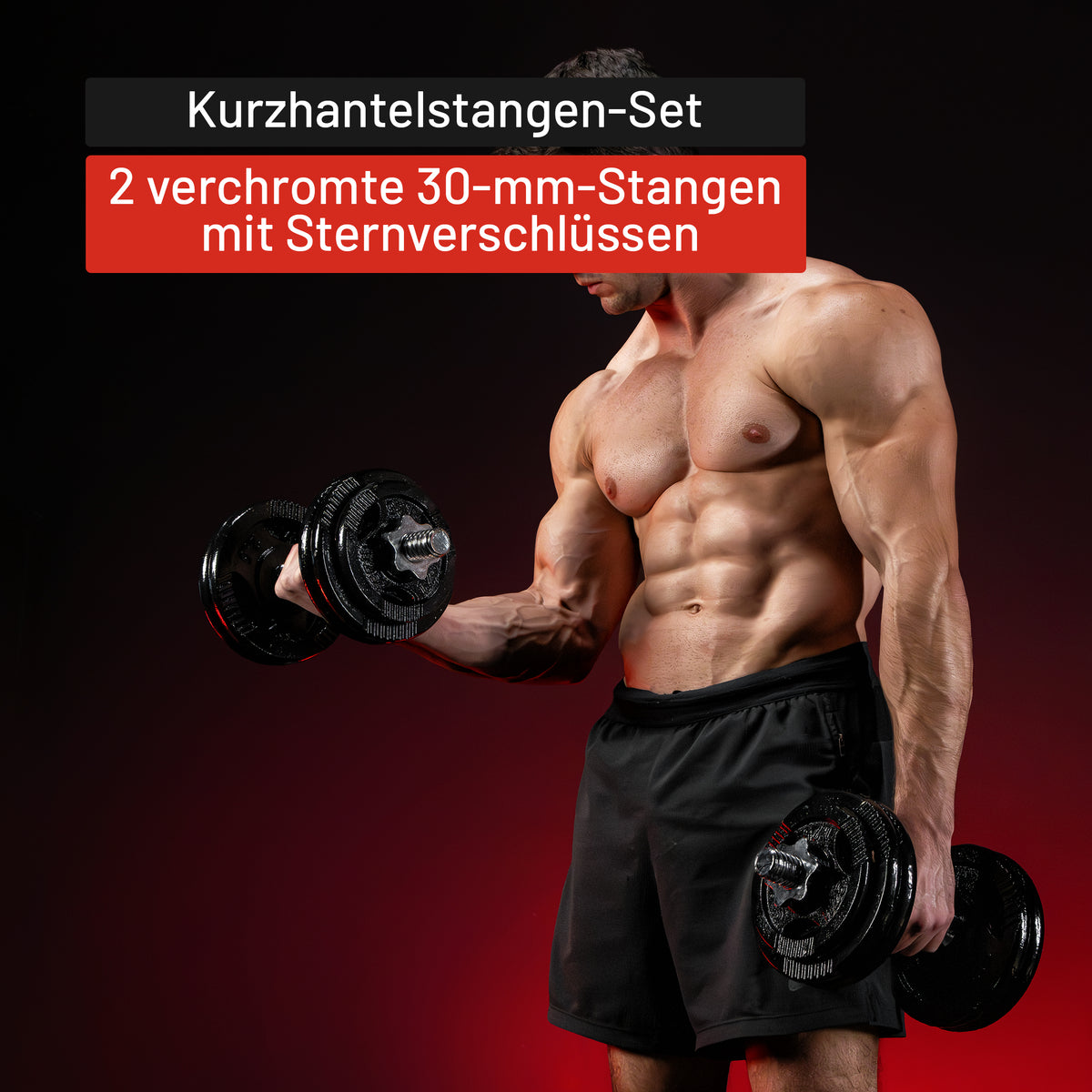 Kurzhantel 2er Set 42 cm mit Sternverschlüssen